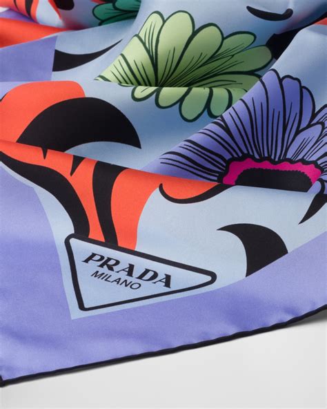 prada milano silk scarf|Prada twill scarf.